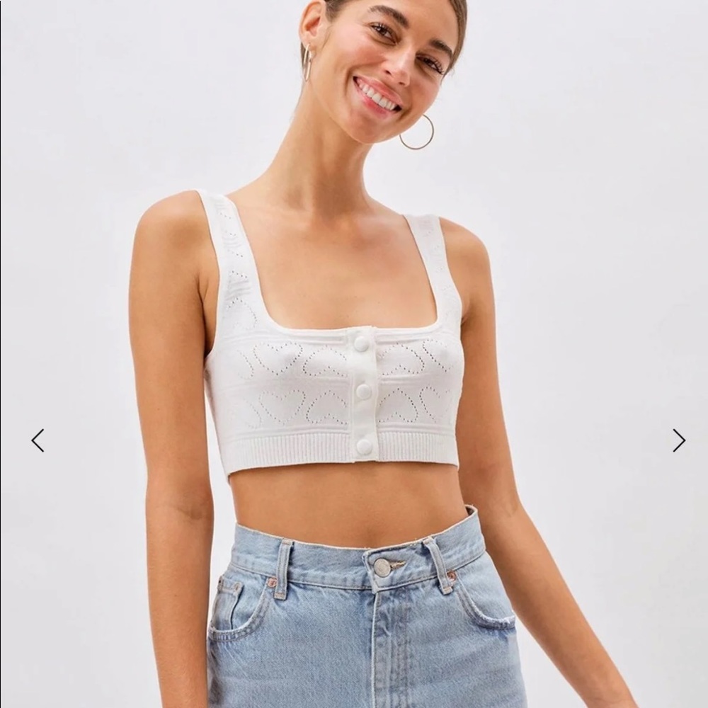 For Love and Lemons pointelle tank NWT
